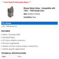 thumbnail image 2 of Blower Motor Relay - Compatible with 1992 - 1998 Honda Civic 1993 1994 1995 1996 1997, 2 of 2