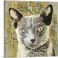 thumbnail image 1 of ARTCANVAS Russian Blue Cat Breed Yellow Canvas Art Print - Size: 26" x 26" (1.50" Deep), 1 of 9