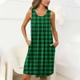 thumbnail image 5 of Sleepwear for Women New Plaid Sleep Shirts for Women Sleeveless Printed Nightgown Plus Size Oversized House Dress with Pockets Green XXL, 5 of 7