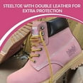 thumbnail image 6 of Women's Steel Toe Boots - Light Pink-8.5W | Waterproof Work Boots with Steel Toe | Slip Resistant, Lightweight Nubuck Leather for Comfort and Style, 6 of 7