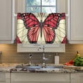 thumbnail image 5 of Stained Glass Butterfly Pattern 27"x24" Linen Look Cafe Curtain Set with Privacy and UV Protection, 5 of 8