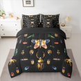 thumbnail image 2 of Homewish Retro Rustic Moth 7-Piece Twin Bedding Sets,Wild Bee Bedding Comforter Set,Black Brown Sheet Sets For Boys Kids,Ultra Soft Home Decor Reversible, 2 of 8