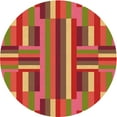 thumbnail image 1 of Ahgly Company Tapis Rond Lavable en Machine Intérieur Transitionnel Rouge, 3 Pieds Rond, 1 of 7