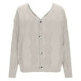 thumbnail image 5 of Sevevn Women's Hollow Pullover V-Neck Solid Color Reversible Long Sleeved Sweater, 5 of 8
