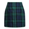 thumbnail image 3 of JGNGSHN Wool Plaid Skirts for Women Fashion High Waist Bodycon Pencil Skirt, 3 of 5