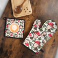 thumbnail image 5 of Cute Hedgehogs and Red Mushrooms Pattern Kitchen Oven Mitt and Pot Holder Sets 2 Pcs for Baking, Cooking and Grilling, Heat Resistant Up To 392 °F, 5 of 7