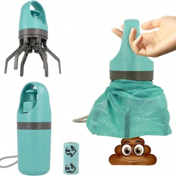 Dog Pooper Scooper Portable No Touch Poop Scooper For Small Medium Large Dogs Dog Waste Pick Up Cleaner With Bag Attachment And Leak Proof Waste Storage Container