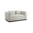thumbnail image 3 of Meridian Furniture Lucia Beige Linen Textured Fabric Loveseat, 3 of 8