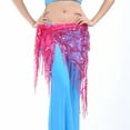 thumbnail image 3 of BellyLady Foulard de Danse du Ventre avec Franges et Franges Tribales Triangle - Rouge, 3 of 7