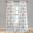 thumbnail image 5 of Ambesonne Giraffe Curtains, Abstract Bodies Dots, Pair of 28"x63", Multicolor, 5 of 5