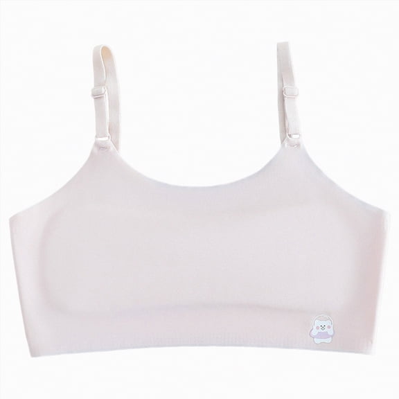 TOWED22 Girls Padded Training Bras - Crop Cami Bras for Girls with Removable Padding(Red,10-12 Y)