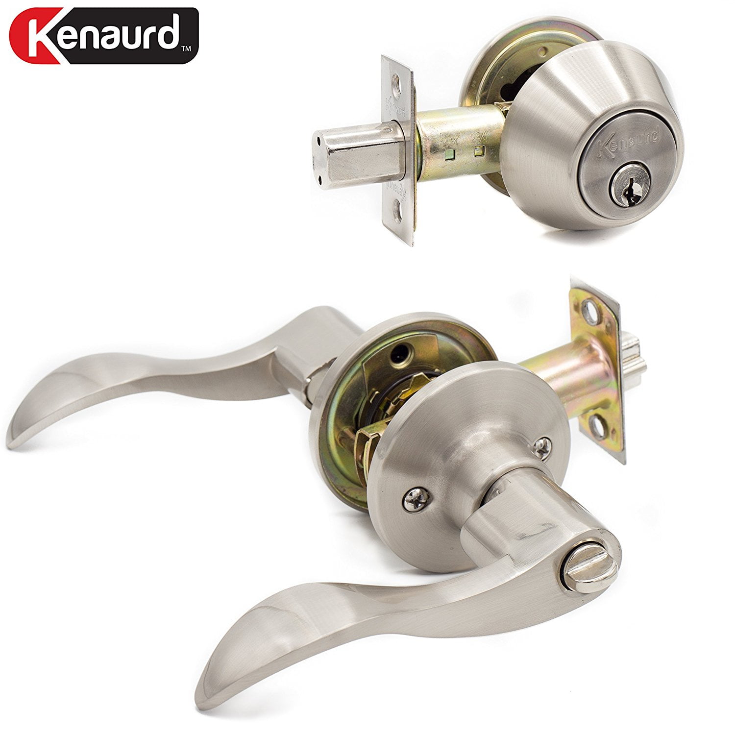 Lever Lock & Single Sided Deadbolt Lock 4 Brass Keys Keyed Alike ? Up to 12 23/8? & 23/4