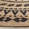 thumbnail image 3 of Safavieh Fibre Naturelle Ronde Collection NF802K Fait à la Main Boho Mandala Tressé Tapis de Jute, 8' x 8' Rond, Noir, 3 of 4