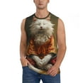 thumbnail image 6 of Daiia Haystack Meditating Cat Printed Men's Tank Tops,Casual Soft Sleeveless Gym Muscle Shirts Bodybuilding Tee-XX-Large, 6 of 8