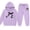X263 Purple, variant on Glisme Girls Outfit Set Bowtie Print Long Sleeve Hooded Tees With Pants Set Loose Fit Girls Outfit Size 2-3 Years Black