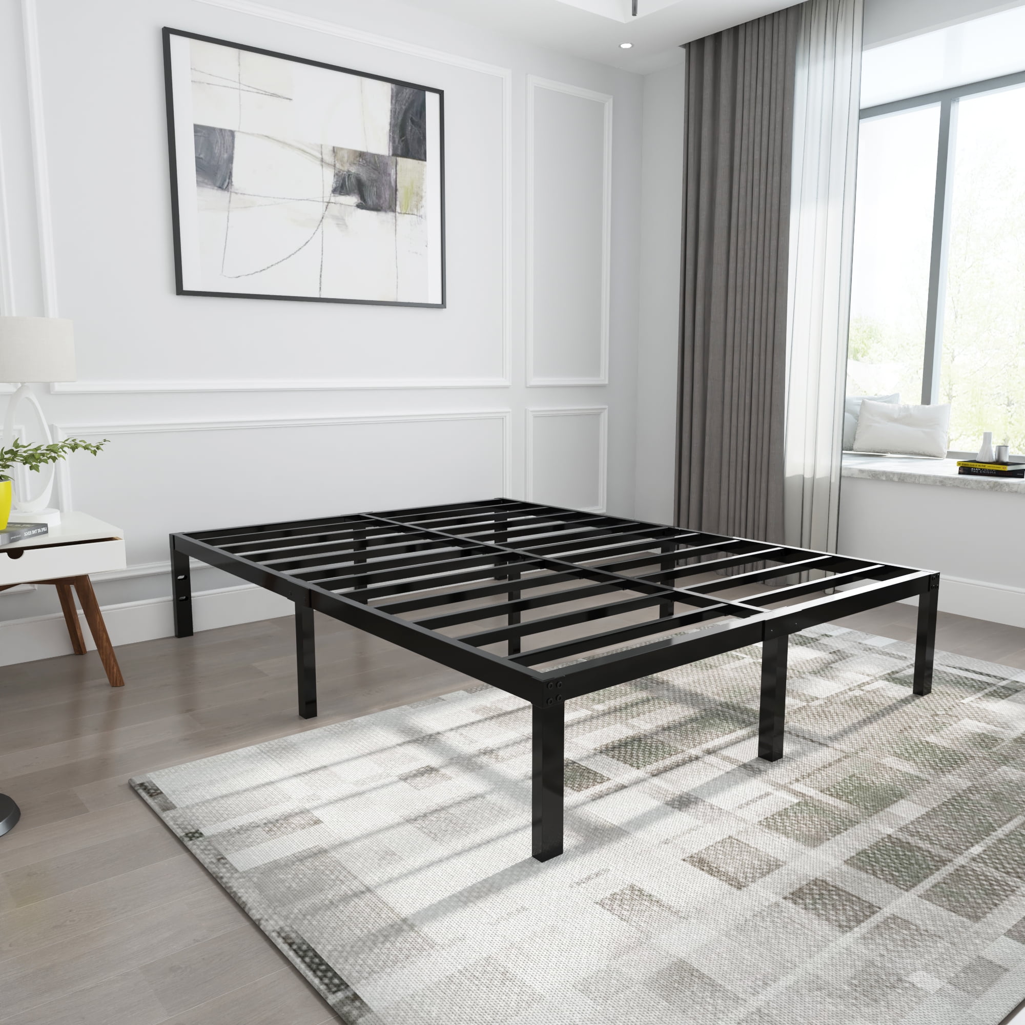 yookare 14" 3500Lbs Heavy Duty Metal Foundation Bed Frame,King