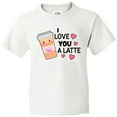 thumbnail image 3 of Inktastic I Love You a Latte with Coffee Cup Youth T-Shirt, 3 of 5