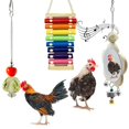 thumbnail image 4 of 3 unids/set xilófono de juguete de pollo con 8 llaves de metal + soporte para frutas y brochetas de pollo y verduras con piedra de amolar + juguete de espejo de pollo con campana, 4 of 4