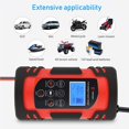 thumbnail image 2 of pitrice Chargeur de Batterie de Voiture Intelligent pour Voiture Moto Tondeuse 12V 24V Compatible Chargeur de Batterie Automobile Chargeur de Réparation à Impulsion Pack, 2 of 7