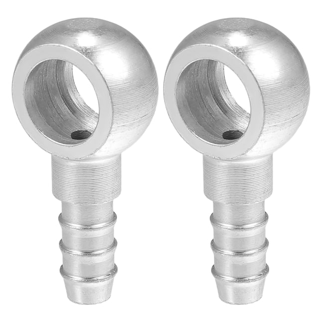 14 mm ID 10 mm OD Banjo Bolt Manguera Barb Accesorios Universal Banjo Fitting Fuel Line Adaptador Conector para motocicleta Coche Tono plateado - Paquete de 2