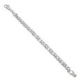 thumbnail image 2 of 8mm Solid .925 Sterling Silver Flat Byzantine Chain Bracelet, 8 inches, 2 of 7