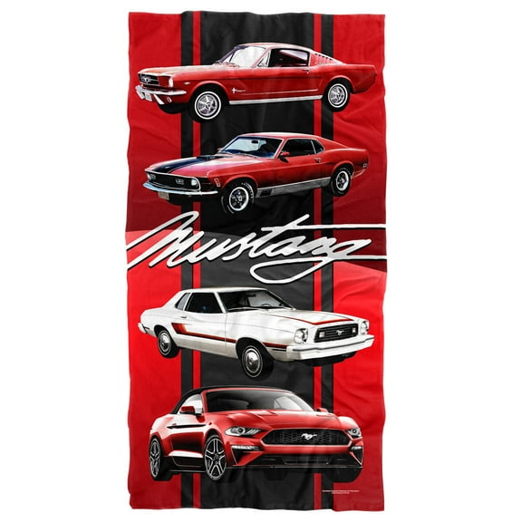 Ford Beach Towel, 30'x60' Mustang Line Up Beach Towel