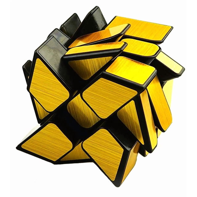 Tanch Espejo Rueda Velocidad Cubo 3X3 Molino de Viento Twisty Skewb Cube Puzzle Juguete Oro