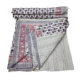 thumbnail image 4 of Silkgram Indian Hand Made Kantha Quilt Cotton Hand Block Printed Kantha Quilt Blanket Bedspread Kantha Quilt Soft fine Cotton Hand Made Kantha Quilt (King/Queen Size 90x108 Inch), 4 of 6