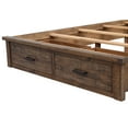 thumbnail image 6 of Rustic Reclaimed Solid Wood Queen Panel Bed, Queen Size Platform Bed Frame with 2 Drawers, 6 of 8