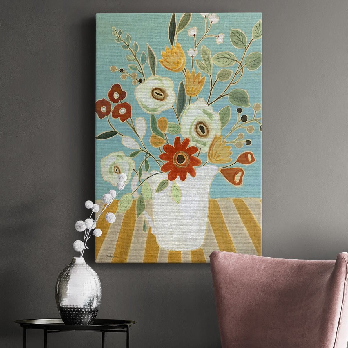 Joyful Blossoms I Premium Gallery Wrapped Canvas - Ready to Hang