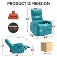 thumbnail image 7 of Leumius Manual Swivel Rocker Recliner Chair for Adult,360° Swivel Nursery Recliner with Ergonomic High Backrest,Glider Recliner Nursery Chair with Side Pockets for Living Room,Blue, 7 of 7