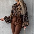 thumbnail image 3 of Blusas De Verano Blusas informales para mujer, camisa holgada con estampado floral, atuendo diario (negro L) Ygjytge para Mujer Negro T L, 3 of 6