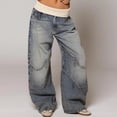 thumbnail image 2 of CIENVNSTG Women Y2K Baggy Jeans Wide Leg Denim Pants Mid-High Rise Loose Hip Hop Streetwear Outfits Black XL, 2 of 4