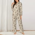 thumbnail image 2 of Fotbe Cowboy Sitting On Cow Back Pattern Long Sleeve Pajama Set for Women,Sleepwear Set,2-piece Loungewear Set,Soft PJs Comfy Nightwear with Pockets -, 2 of 7