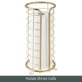 thumbnail image 4 of mDesign Metal Toilet Paper Holder Stand, Freestanding 3 Roll Reserve, Soft Brass, 4 of 8