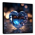 thumbnail image 2 of Designart "Radiant Blue Heart Outline" Abstract Shapes Floater Framed Canvas Wall Art, 2 of 5