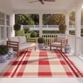 thumbnail image 4 of Safavieh Courtyard Benjamin Plaid Indoor/Outdoor Area Rug, Red/Bone, 8' x 11', 4 of 18