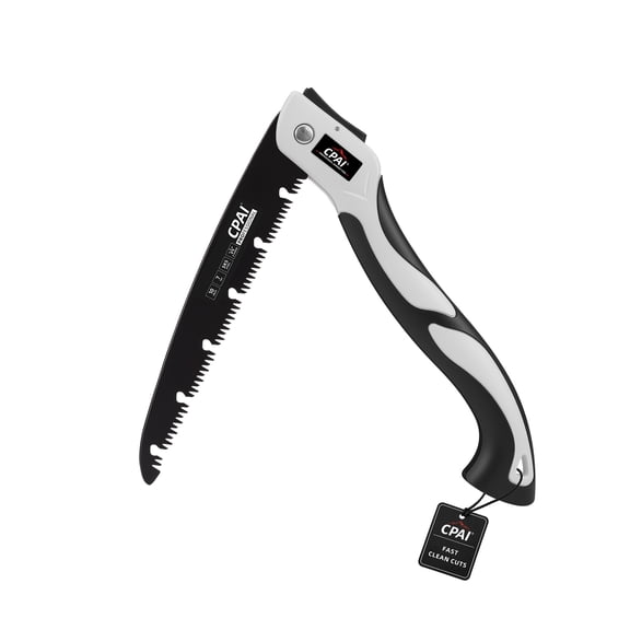 CPAI 10-inch Folding Pruning Saw, SK5 High-Carbon Steel Blade with 7 TPI Triple-Ground Teeth for Tree Trimming and Camping