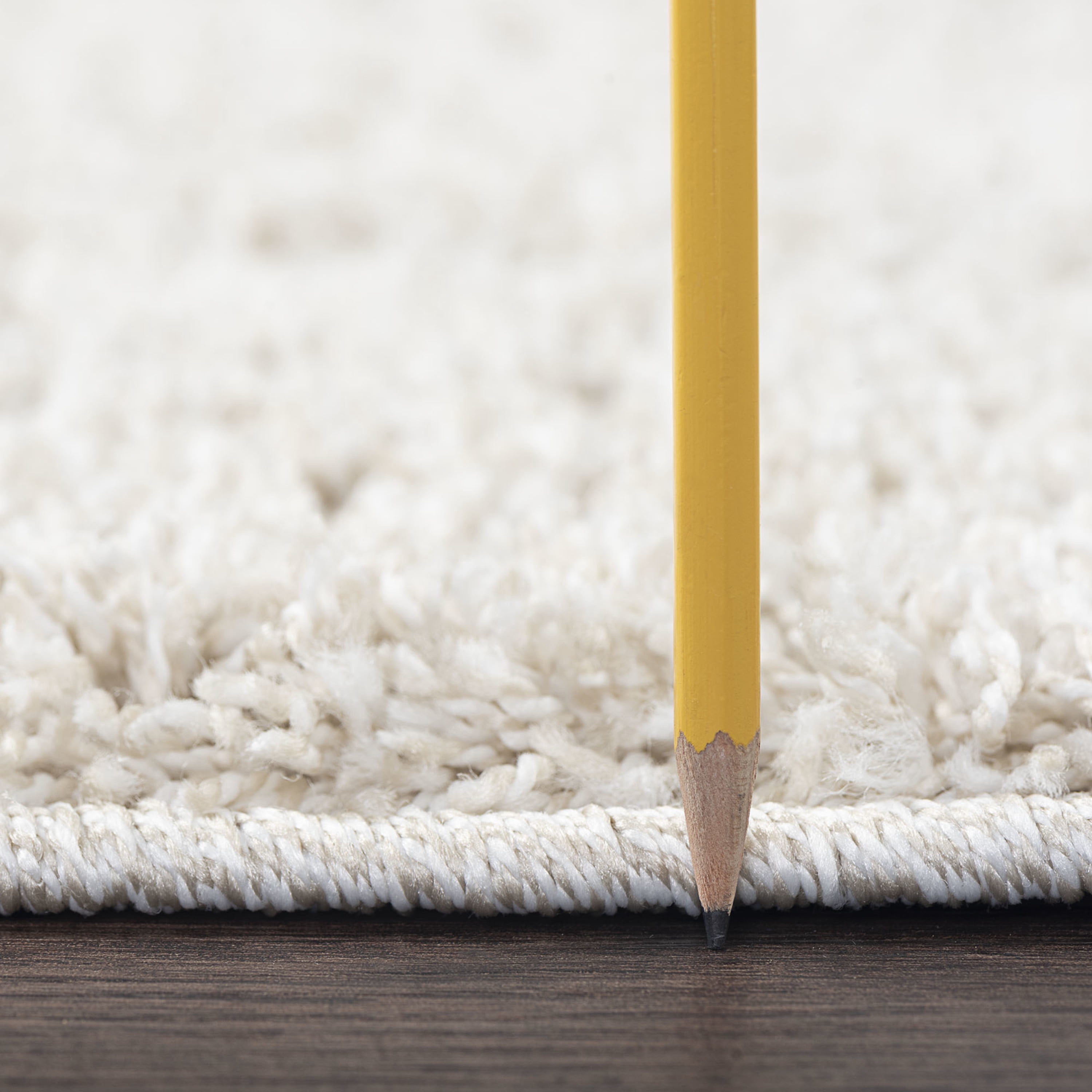 Shag 2x10 Area Rug Thick (2'3'' x 10') Solid Cream Indoor Runner Easy to Clean