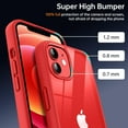 thumbnail image 2 of Shockproof Clear Case for iPhone 12/12 Pro, [Not Yellowing] [10FT Military Drop Protection] Hard Clear Back Four Corner Airbags Drop Protection Phone Cover, 6.1 inch, Red, 2 of 14