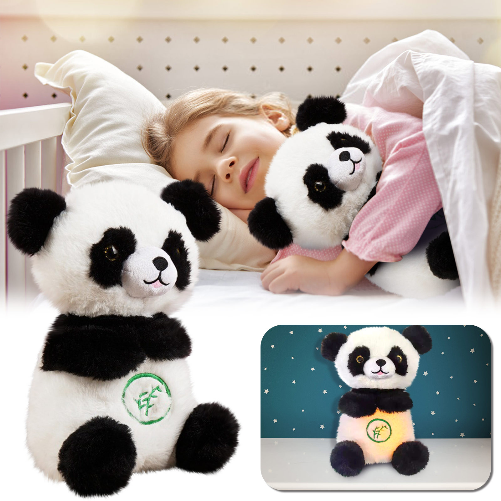 Komiseup Breathing Stuffed Animal, Breathing Panda Sleep Buddy, Soothe ...