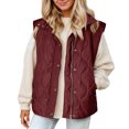 thumbnail image 4 of FUZHIQ Womens Puffer Vest Lightweight Stand Collar Sleeveless Cropped Quilted Jackets Button Fall Zip Up Coat Outerwear, 4 of 8