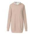 thumbnail image 4 of Ladies Casual Loose Long Sleeved Hooded Solid Color Dress, 4 of 4