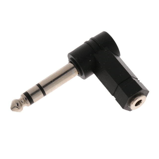Enchufe de 6,35 mm 1/4 a 3,5 mm 1/8 Macarena Adaptador de audio Jack ángulo recto