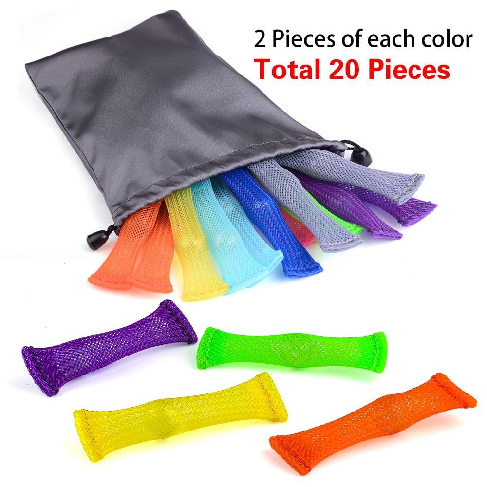 Pack of 12, 6 colors Kid and those with ADHD ADD OCD Autism Anxiety Increase Focus Relieve Stress by Austor Soothing Marble and Mesh Fidgets for Children Fidget Toys Adults