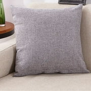 SM Solid Color Simple Pillow Cushion Soft Comfortable Linen Pillow Bedroom Sofa Cushion for Home Office Car Use 2 PACKS