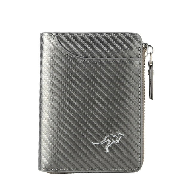 RFID Blocking Leather Wallet for Men Stylish Secure Card Holder with Zipper Purse Fashionable Billfold Daily Use
