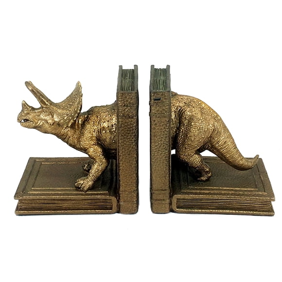 Sujetalibros Bellaa Dinosaur Triceratops, estilo vintage, dorado