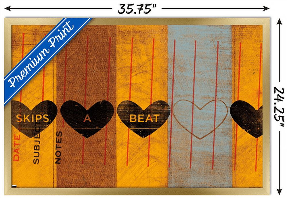 John W. Golden - Skips a Beat Wall Poster, 22.375" x 34", Framed