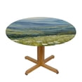 thumbnail image 3 of WYYP Daisies Mountains Sky Round Tablecloth 100% Polyester Fiber Waterproof White, 3 of 8